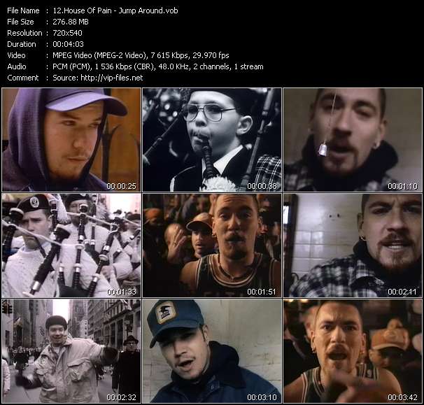 House Of Pain video ”Jump Around” from dvd ”Telegenics Number 112B. Urban. July 1992”