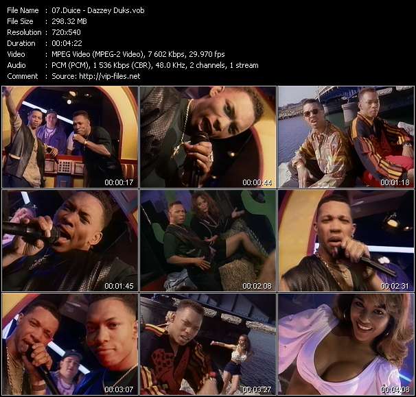 Duice video ”Dazzey Duks” from dvd ”Telegenics Number 124B. Urban. July 1993”