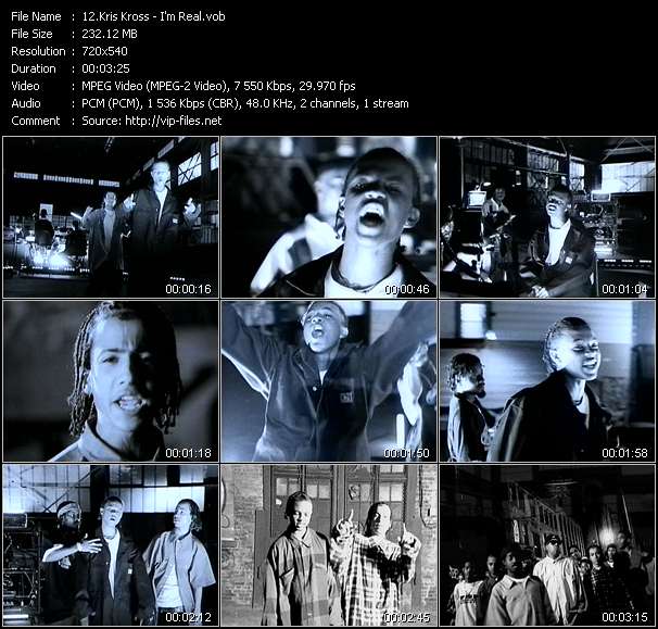 Kris Kross video ”I'm Real” from dvd ”Telegenics Number 128B. Urban. November 1993”