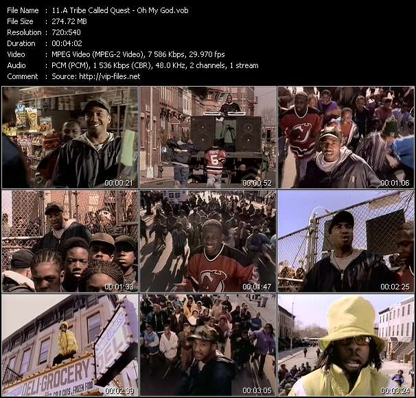 A Tribe Called Quest video ”Oh My God” from dvd ”Telegenics Number 136B. Urban. July 1994”