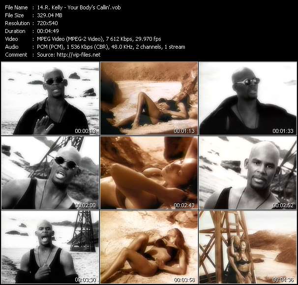 R. Kelly video ”Your Body's Callin'” from dvd ”Telegenics Number 136B. Urban. July 1994”