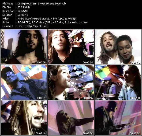 Big Mountain video ”Sweet Sensual Love” from dvd ”Telegenics Number 139C. Top 40. October 1994”