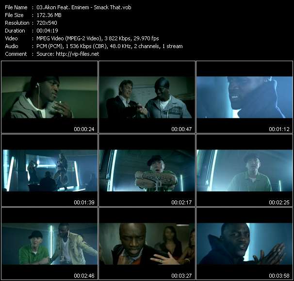 Akon Feat. Eminem video ”Smack That” from dvd ”Top Hits USA Video VH-48 November 2006”