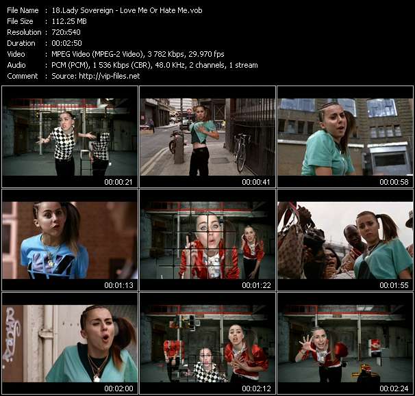 Lady Sovereign video ”Love Me Or Hate Me” from dvd ”Top Hits USA Video VH-48 November 2006”