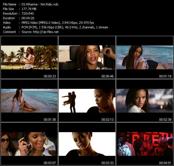 Rihanna video ”We Ride” from dvd ”Top Hits USA Video VH-49 December 2006”