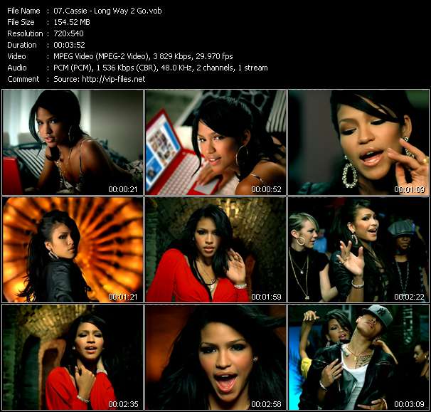 Cassie video ”Long Way 2 Go” from dvd ”Top Hits USA Video VH-49 December 2006”