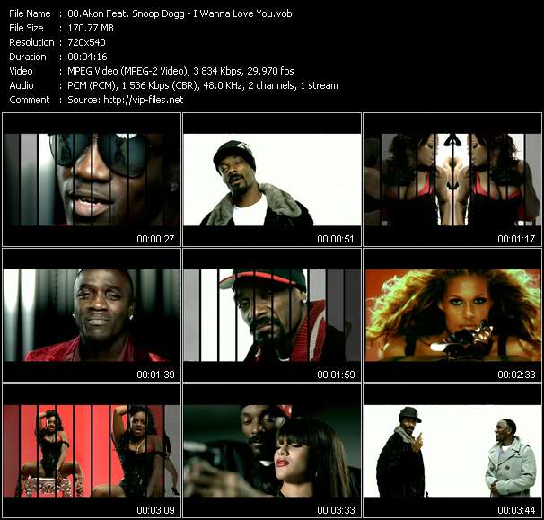 Akon Feat. Snoop Dogg video ”I Wanna Love You” from dvd ”Top Hits USA Video VH-50 January 2007”