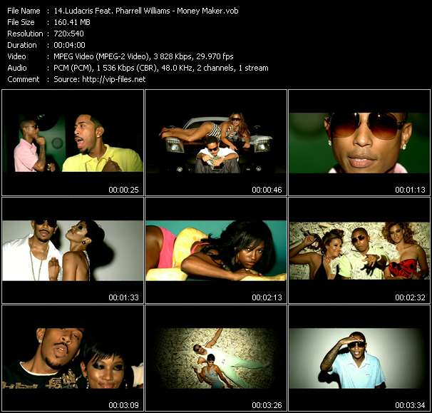 Ludacris Feat. Pharrell Williams video ”Money Maker” from dvd ”Top Hits USA Video VH-50 January 2007”