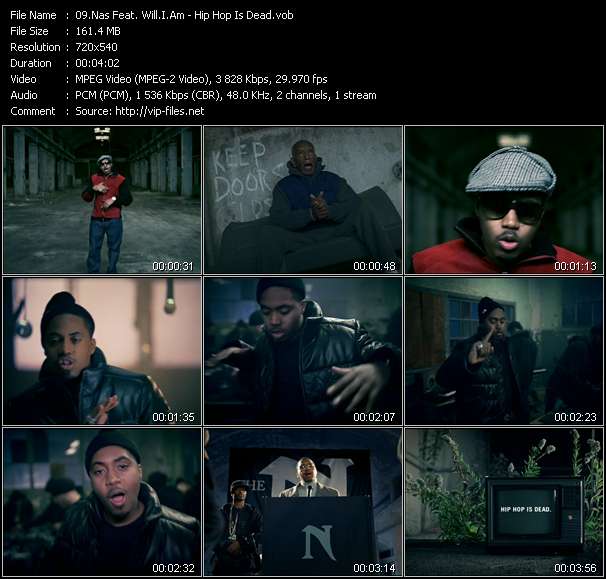 Nas Feat. Will.I.Am video ”Hip Hop Is Dead” from dvd ”Top Hits USA Video VH-51 February 2007”