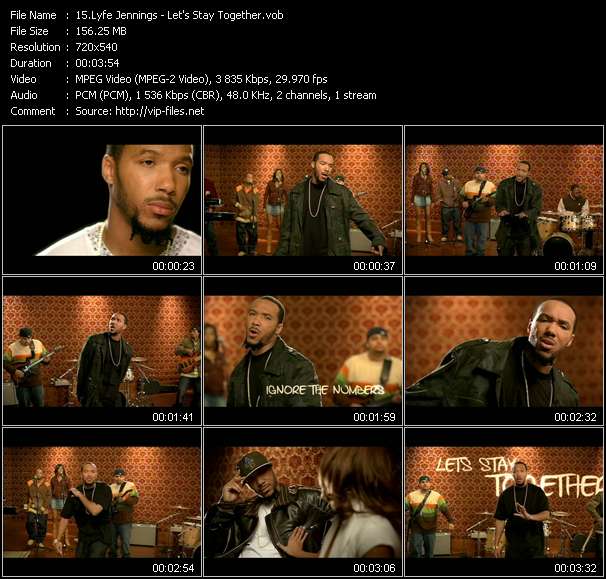 Lyfe Jennings video ”Let's Stay Together” from dvd ”Top Hits USA Video VH-51 February 2007”