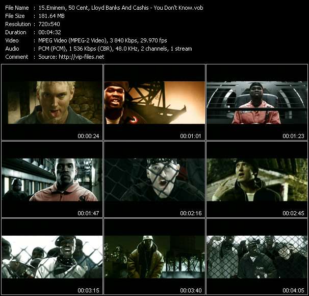 Eminem, 50 Cent, Lloyd Banks And Cashis video ”You Don't Know” from dvd ”Top Hits USA Video VH-52 March 2007”