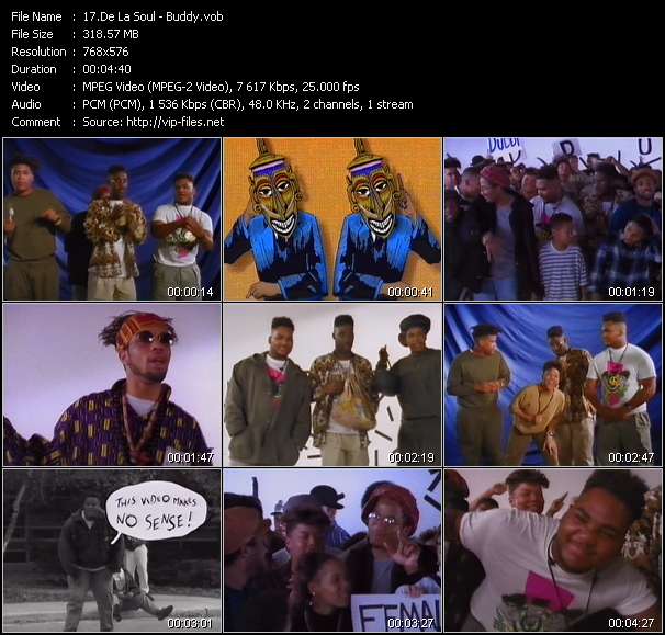 De La Soul video ”Buddy” from dvd ”The Video Pool UK January 1990”