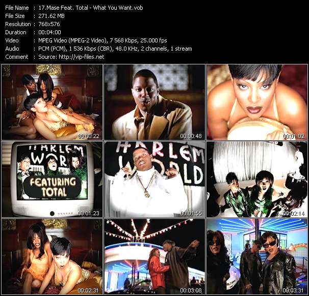 Mase Feat. Total video ”What You Want” from dvd ”The Video Pool UK May 1998”