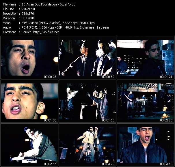 Asian Dub Foundation video ”Buzzin'” from dvd ”The Video Pool UK May 1998”