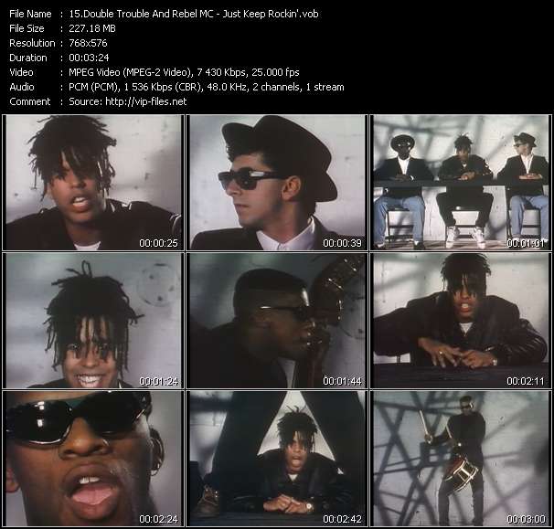 Double Trouble And Rebel MC video ”Just Keep Rockin'” from dvd ”The Video Pool UK July 1989”