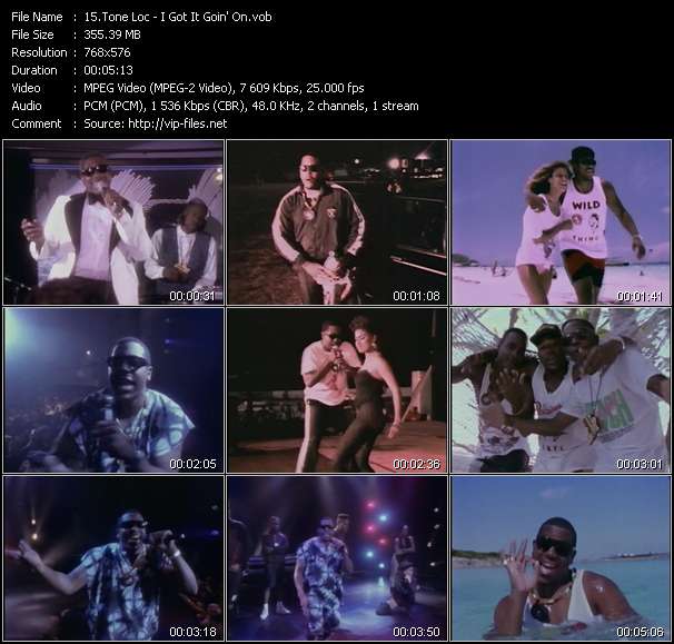 Tone Loc video ”I Got It Goin' On” from dvd ”The Video Pool UK August 1989”