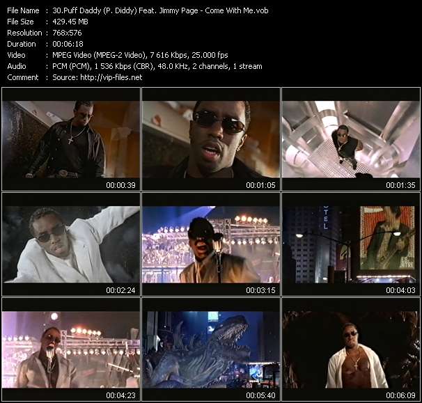 Puff Daddy (P. Diddy) Feat. Jimmy Page video ”Come With Me” from dvd ”The Video Pool UK August 1998”