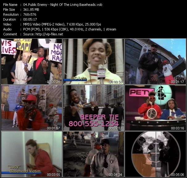 Public Enemy video ”Night Of The Living Baseheads” from dvd ”The Video Pool UK November 1988”