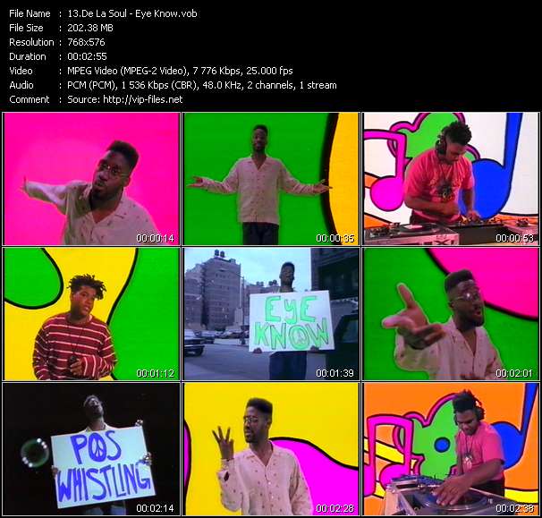 De La Soul video ”Eye Know” from dvd ”The Video Pool UK November 1989”