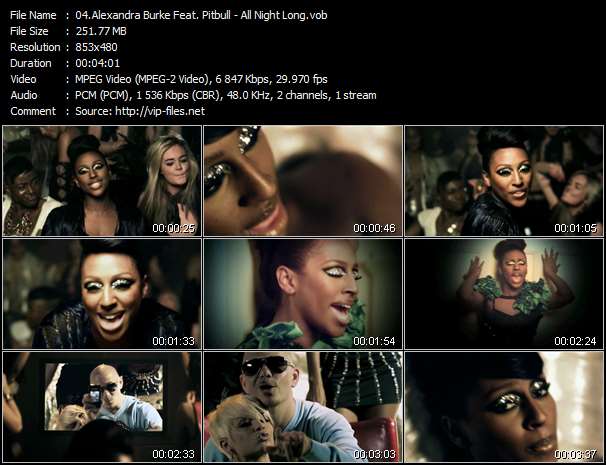 Alexandra Burke Feat. Pitbull video ”All Night Long” from dvd ”Alexandra Burke. Overcome”
