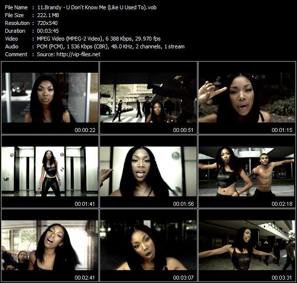 Download Urban Style Music Video: Brandy - U Don't Know Me (Like U Used To) 