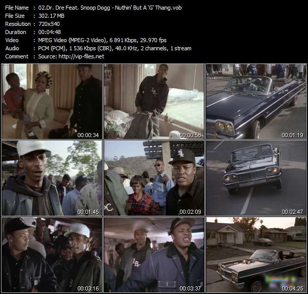 Dr. Dre Feat. Snoop Dogg video ”Nuthin' But A 'G' Thang” from dvd ”Dr. Dre. Chronicles Deluxe. Death Row Classics”