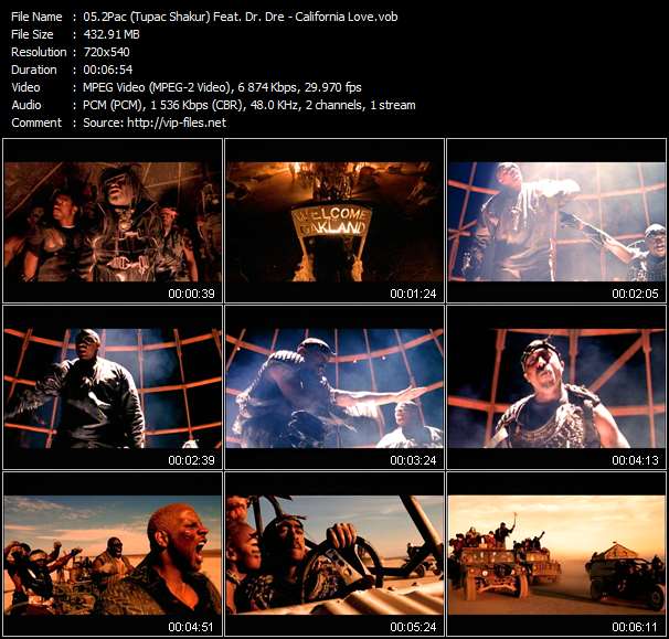 2Pac (Tupac Shakur) Feat. Dr. Dre video ”California Love” from dvd ”Dr. Dre. Chronicles Deluxe. Death Row Classics”