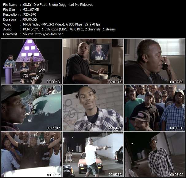 Dr. Dre Feat. Snoop Dogg video ”Let Me Ride” from dvd ”Dr. Dre. Chronicles Deluxe. Death Row Classics”
