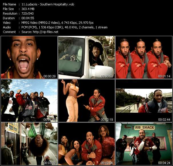 Ludacris video ”Southern Hospitality” from dvd ”Def Jam Recordings 25. VJ Bring That Video Back”