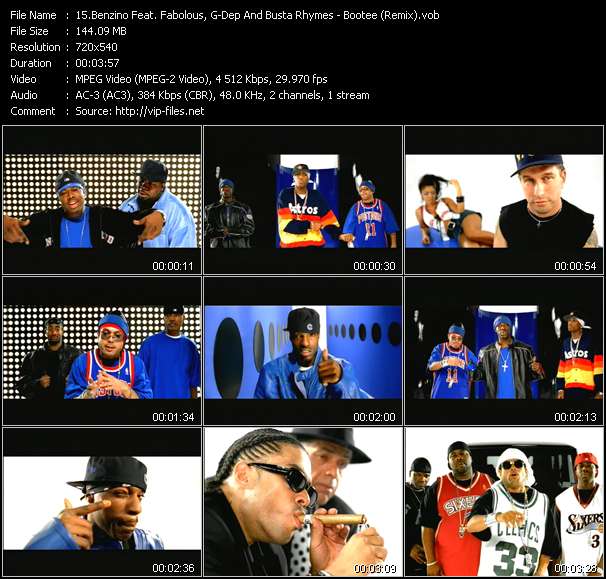 Benzino Feat. Fabolous, G-Dep And Busta Rhymes video ”Bootee (Remix)” from dvd ”ETV Network Vital Dance 9052 January 2002”