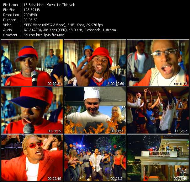 Baha Men video ”Move It Like This” from dvd ”ETV Network Vital Dance 9055 April 2002”