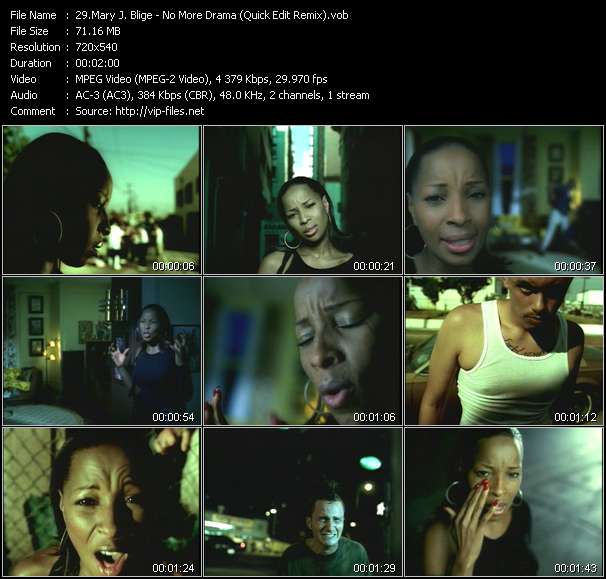 Mary J. Blige video ”No More Drama (Quick Edit Remix)” from dvd ”ETV Network Vital Dance 9057 June 2002”