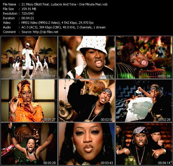 Missy Elliott Feat. Ludacris And Trina video ”One Minute Man” from dvd ”ETV Network Vital Dance 9048 September 2001”