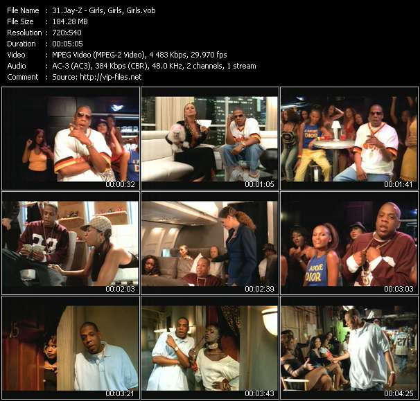 Jay-Z video ”Girls, Girls, Girls” from dvd ”ETV Network Vital Dance 9050 November 2001”