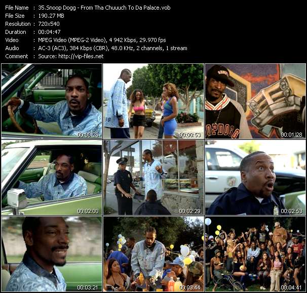 Snoop Dogg video ”From Tha Chuuuch To Da Palace” from dvd ”ETV Network Vital Dance 9062 November 2002”