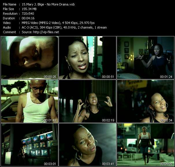 Mary J. Blige video ”No More Drama” from dvd ”ETV Network Vital Dance 9051 December 2001”