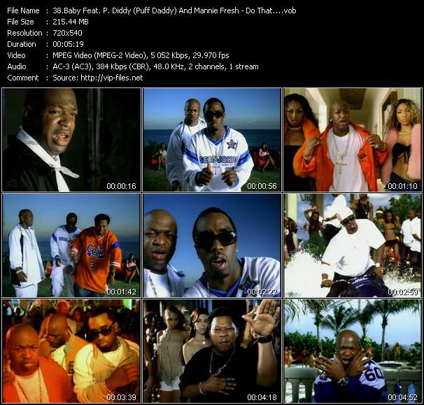 Baby Feat. P. Diddy (Puff Daddy) And Mannie Fresh video ”Do That...” from dvd ”ETV Network Vital Dance 9063 December 2002”