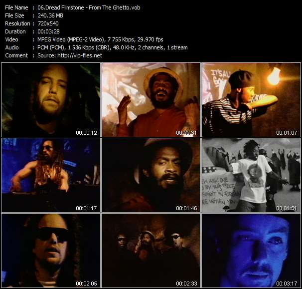Dread Flimstone (Dread Flimstone And The Modern Tone Age Family) video ”From The Ghetto” from dvd ”ETV ET-VideoLink Reel 582. Dance Hits November 1991”