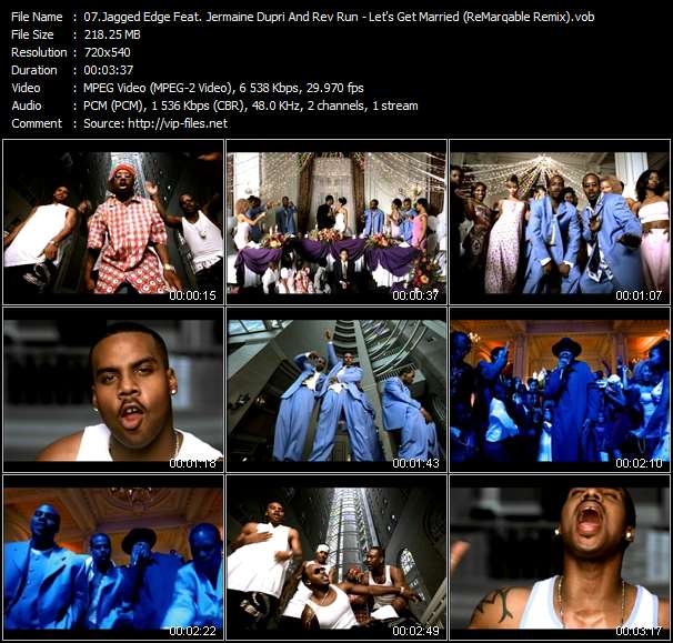 Jagged Edge Feat. Jermaine Dupri And Rev Run video ”Let's Get Married (ReMarqable Remix)” from dvd ”Jagged Edge. The Ultimate Video Collection.”