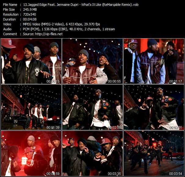 Jagged Edge Feat. Jermaine Dupri video ”What's It Like (ReMarqable Remix)” from dvd ”Jagged Edge. The Ultimate Video Collection.”