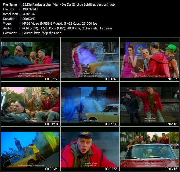 Die Fantastischen Vier video ”Die Da !?! (English Subtitles Version)” from dvd ”MTV 20 Years Of Pop Vol.2 (1981 - 1989)”