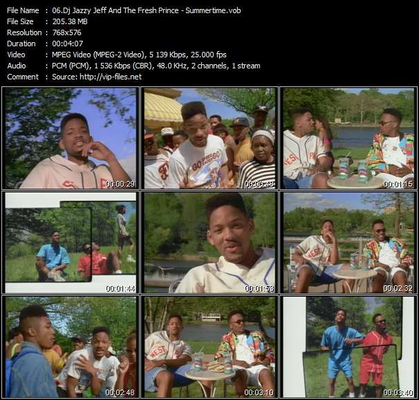Dj Jazzy Jeff And The Fresh Prince video ”Summertime” from dvd ”MTV 20 Years Of Pop Vol.2 (1990 - 2001)”