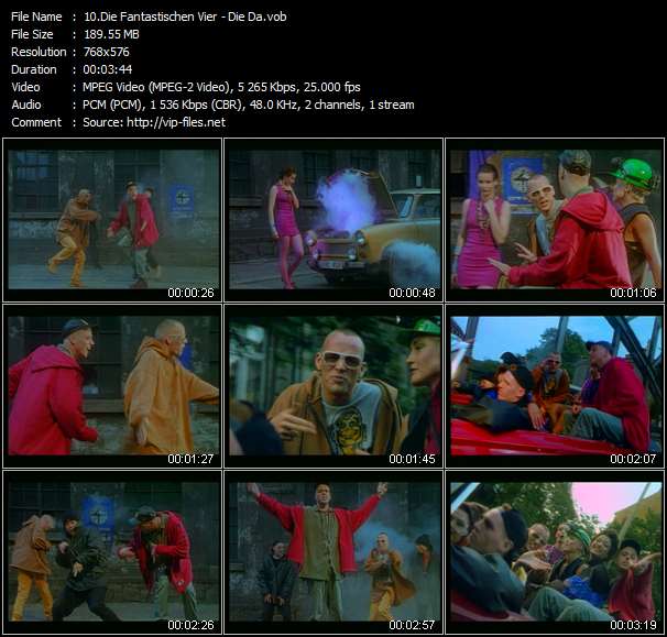 Die Fantastischen Vier video ”Die Da !?!” from dvd ”MTV 20 Years Of Pop Vol.2 (1990 - 2001)”