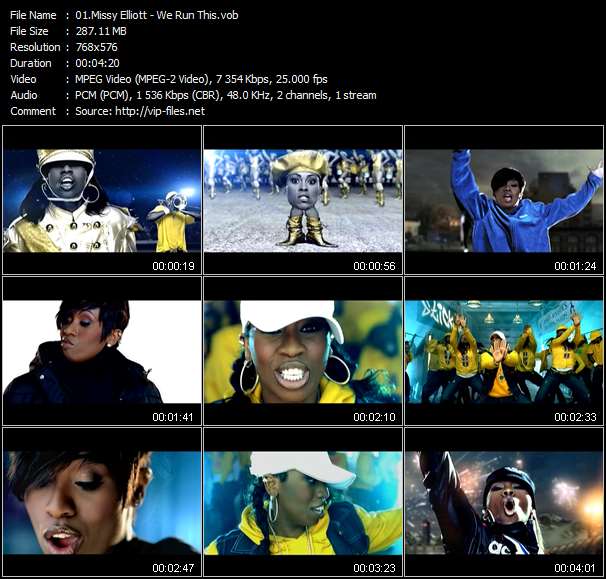 Missy Elliott video ”We Run This” from dvd ”Missy Elliott. Respect M.E. The Video Collection”