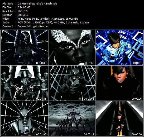 Missy Elliott video ”She's A Bitch” from dvd ”Missy Elliott. Respect M.E. The Video Collection”