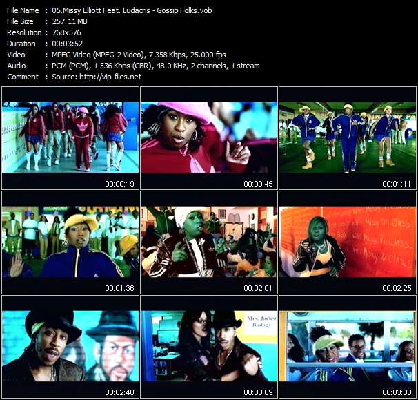 Missy Elliott Feat. Ludacris video ”Gossip Folks” from dvd ”Missy Elliott. Respect M.E. The Video Collection”