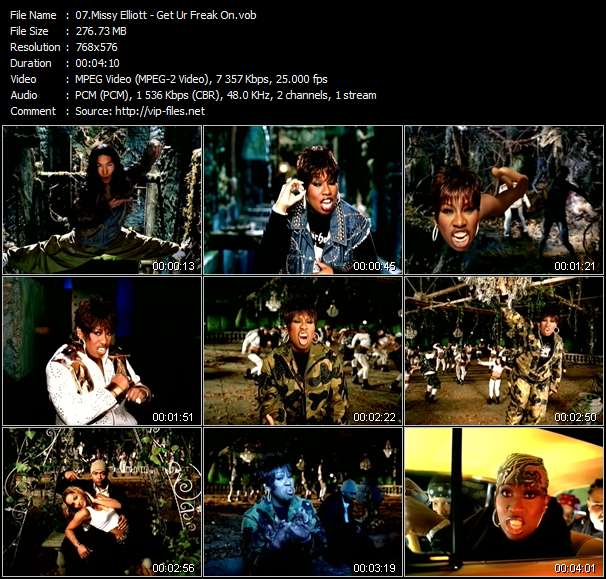 Missy Elliott video ”Get Ur Freak On” from dvd ”Missy Elliott. Respect M.E. The Video Collection”