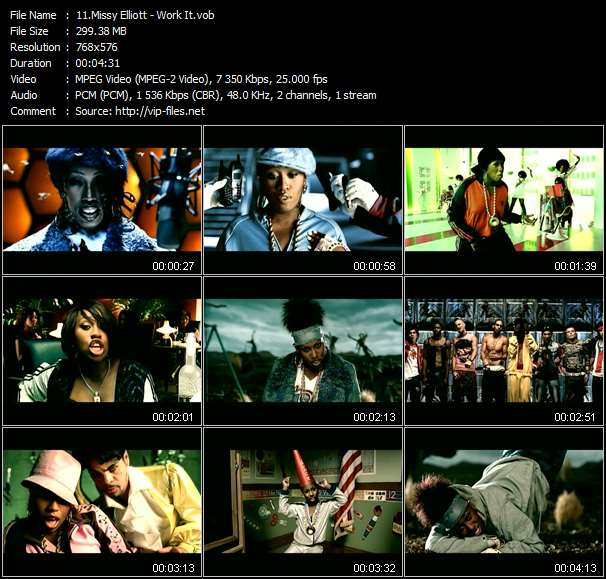 Missy Elliott video ”Work It” from dvd ”Missy Elliott. Respect M.E. The Video Collection”