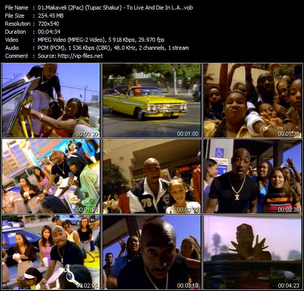 Makaveli (2Pac) (Tupac Shakur) video ”To Live And Die In L.A.” from dvd ”Makaveli. The Don Killuminati (The 7 Day Theory)”