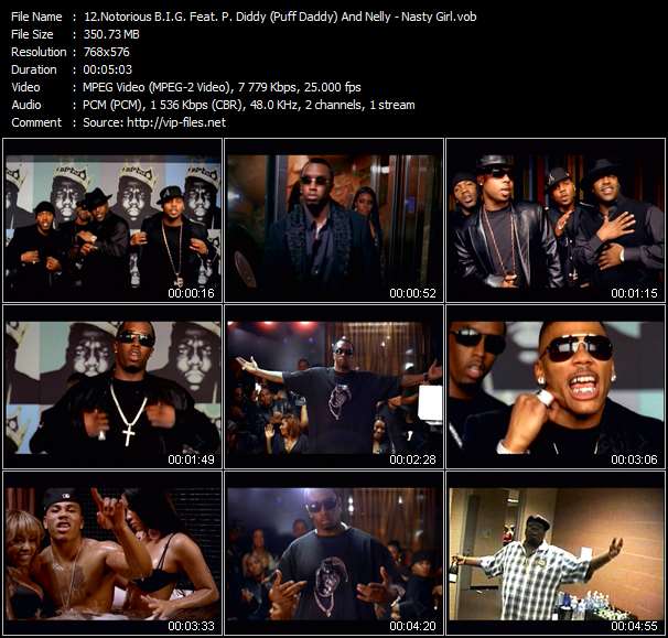 Notorious B.I.G. Feat. P. Diddy (Puff Daddy) And Nelly video ”Nasty Girl” from dvd ”MixMash Italiano February 2006”